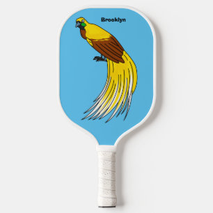 Cute lesser bird of paradise illustration pickleball paddle