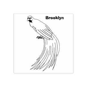 Cute lesser bird of paradise illustration rubber stamp