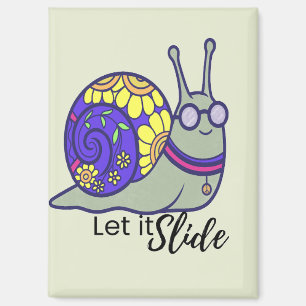 Cute Let It Slide Snail Magnet – Whimsical Dishwas