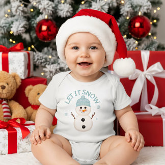 Cute Let It Snow Snowman Toddler Bodysuit