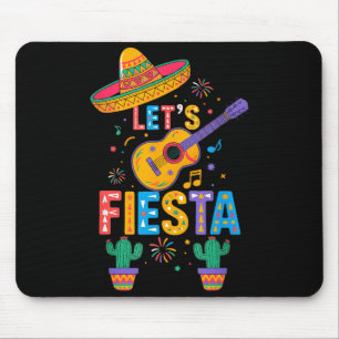 Cute Lets Fiesta Cactus Guitar Mexican Party Cinco Mouse Pad
