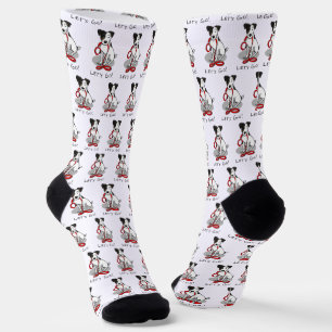 Cute Let's Go! Jack Russell Terrier (tri-colour 1) Socks