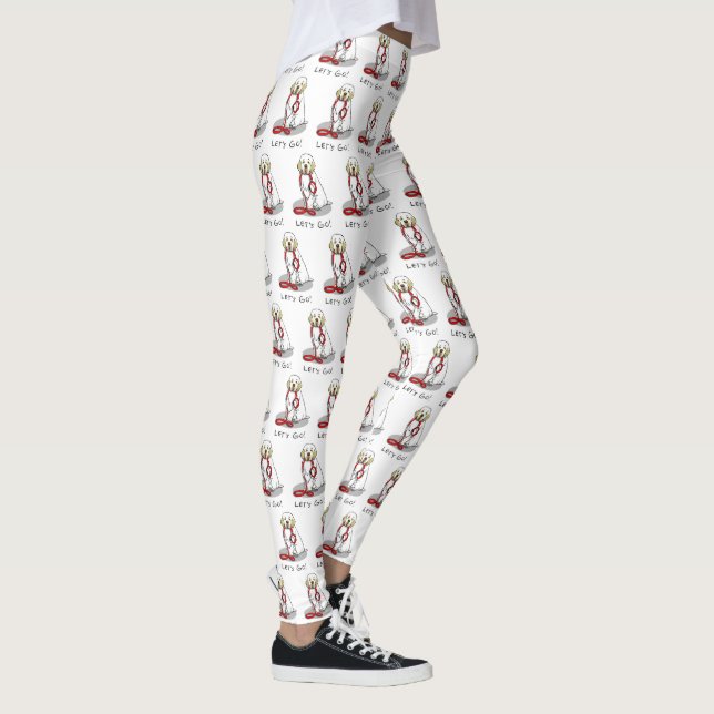 Cute Let's Go! Walk Clumber Spaniel Dog (lemon 1) Leggings (Right)