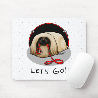 Cute Let's Go! Walk Pekingese Dog (brown masked) Mouse Pad