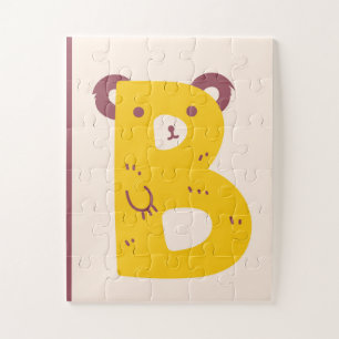 Cute Letter "B" Bear Alphabet Art Print Jigsaw Puzzle