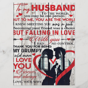 Cute Letter for Husband To My Husband Present Menu