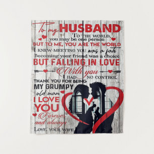 Cute Letter for Husband To My Husband Present Tapestry