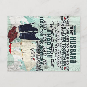 Cute Letter To Husband Cool Design Gift Announcement Postcard
