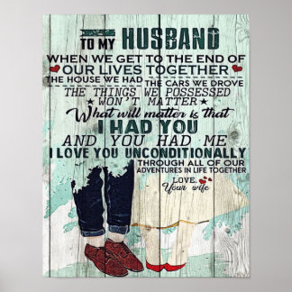 Cute Letter To Husband | Cool Design Gift | Poster