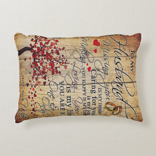 Cute Letter To Husband Lovely Gift Accent Pillow