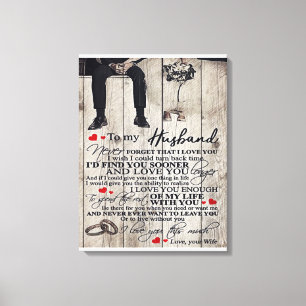 Cute Letter To Husband   Lovely Gift Canvas Print