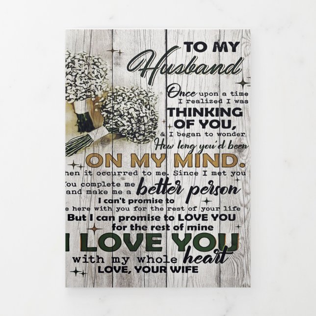 Cute Letter To Husband | Lovely Gift | Father Day Tri-Fold Announcement (Cover)