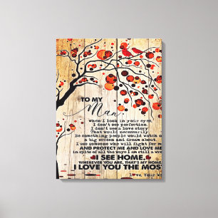 Cute Letter To Husband   Lovely Gift For Husband Canvas Print
