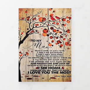 Cute Letter To Husband   Lovely Gift For Husband Tri-Fold Announcement