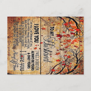 Cute Letter To Husband   Lovely Holiday Gift Announcement Postcard