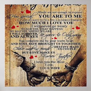 Cute Letter To Husband Lovely Holiday Gift Poster