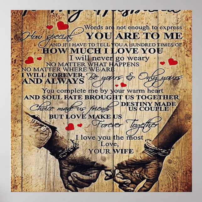 Cute Letter To Husband | Lovely Holiday Gift Poster (Front)