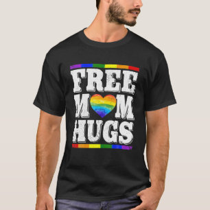 Cute LGBT Gay Pride Month Rainbow Free Mom Hugs T-Shirt