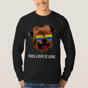Cute Lgbt Pride Love Is Love Yorkshire Terrier Dog T-Shirt