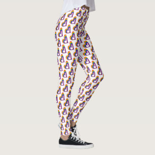 Cute LGBT Rainbow Flag Hearts Pattern Gay Pride Leggings