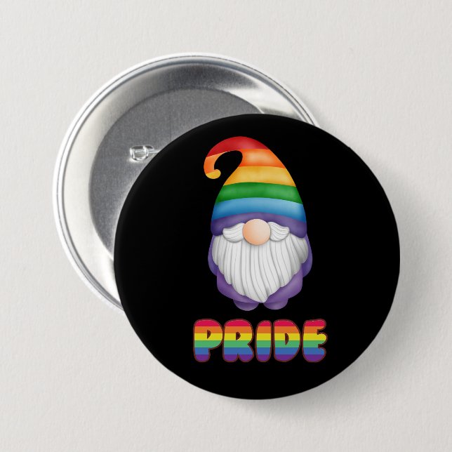 Cute LGBTQ Pride Colourful Rainbow 3 Inch Round Button (Front & Back)
