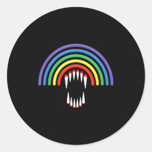 Cute Lgbtq Vamre Lgbt Halloween Ghost Rainbow Gay  Classic Round Sticker