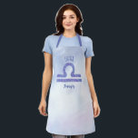 Cute Libra Astrology Sign Personalized Women's Apron<br><div class="desc">This pretty purple and lavender Libra apron features your astrological sign from the Zodiac in a beautiful sparkle like the constellations. Customize this cute gift with your name in cursive script for someone with a late September or early October birthday.</div>