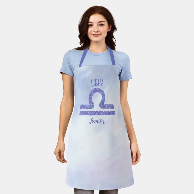 Cute Libra Astrology Sign Personalized Women's Apron (Worn)