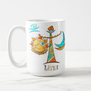 Cute Libra Sun and Moon Scales Coffee Mug