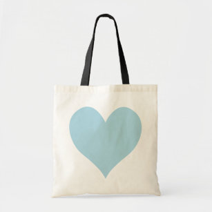 Cute Light Blue Heart Tote Bag