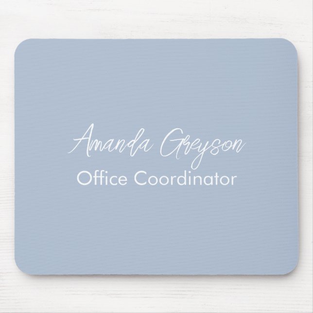 Cute Light Blue Monogrammed Mouse Pad (Front)