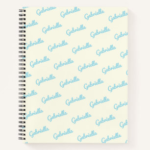Cute Light Blue Personalized Script Name Sketch Notebook