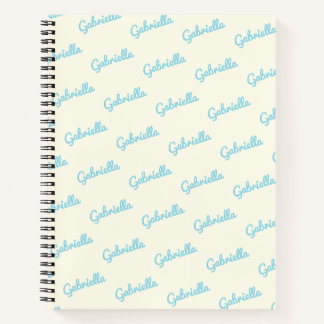 Cute Light Blue Personalized Script Name Sketch Notebook