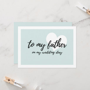 Cute light blue "to my father on my wedding day" card