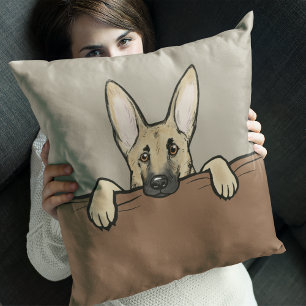 Cute Light Colored German Shepherd Dog Throw Pillow