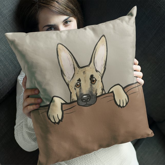 Cute Light Coloured German Shepherd Dog Throw Pillow (Creator Uploaded)