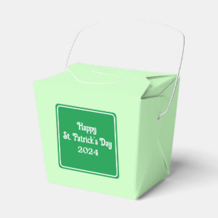 Cute Light Green Happy St Patricks Day Favor Box