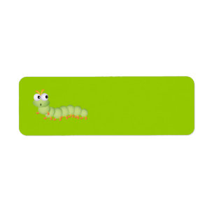CUTE LIGHT GREEN WORM FUNNY CARTOON SURPRISED