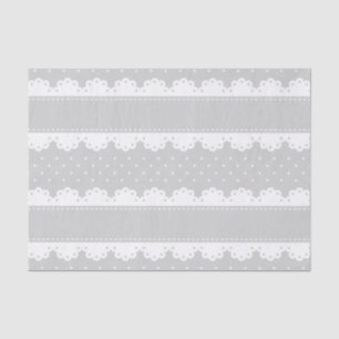 Cute Light Grey White Polka Dot Lace Pattern Tissue Paper