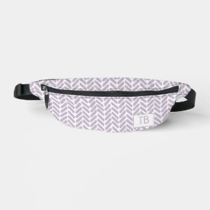 Cute Light Purple Chevron Monogram Initials Fanny Pack