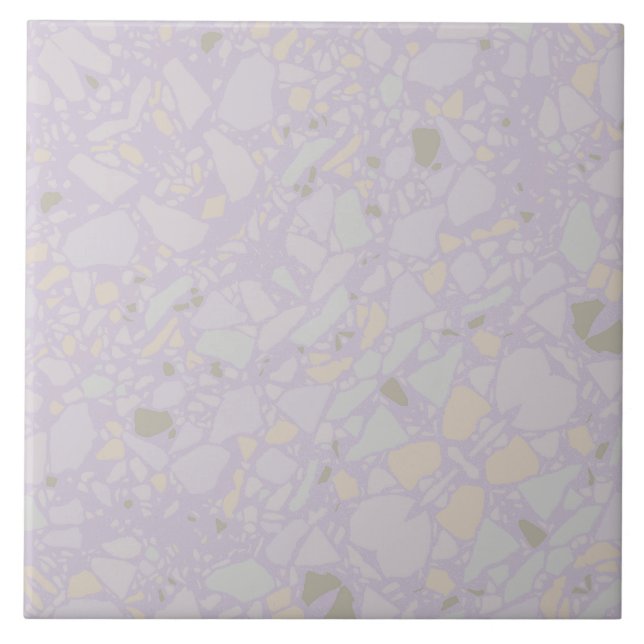 Cute light Purple modern simple terrazzo effect Tile (Front)