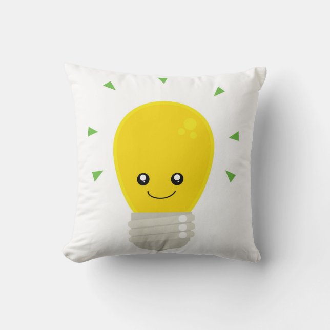 Cute lightbulb throw pillow (Front)