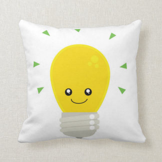 Cute lightbulb throw pillow