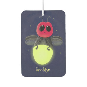 Cute lightning bug firefly cartoon illustration air freshener