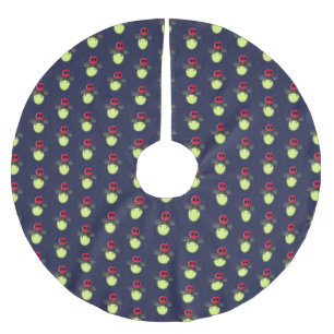 Cute lightning bug firefly cartoon illustration brushed polyester tree skirt