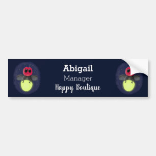 Cute lightning bug firefly cartoon illustration bumper sticker