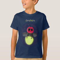 Cute lightning bug firefly cartoon illustration