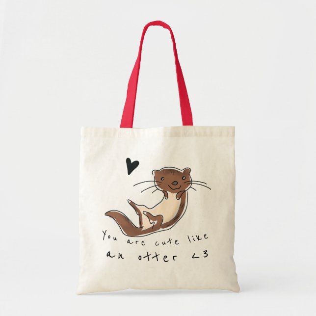 cute like an otter tote bag (Front)
