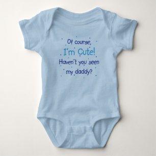 Cute Like Daddy Blue Baby Bodysuit