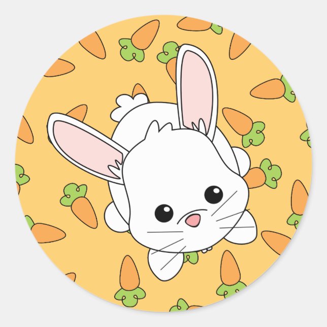 Cute Lil' Bunny Classic Round Sticker (Front)